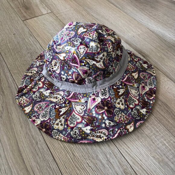 Wide Brim Sun Hat with Heart Paisley Pattern and Adjustable Chin Strap Gardening - Picture 4 of 11